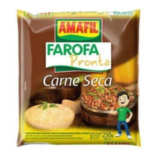 Amafil Farofa Pronta de Carne Seca (250g)